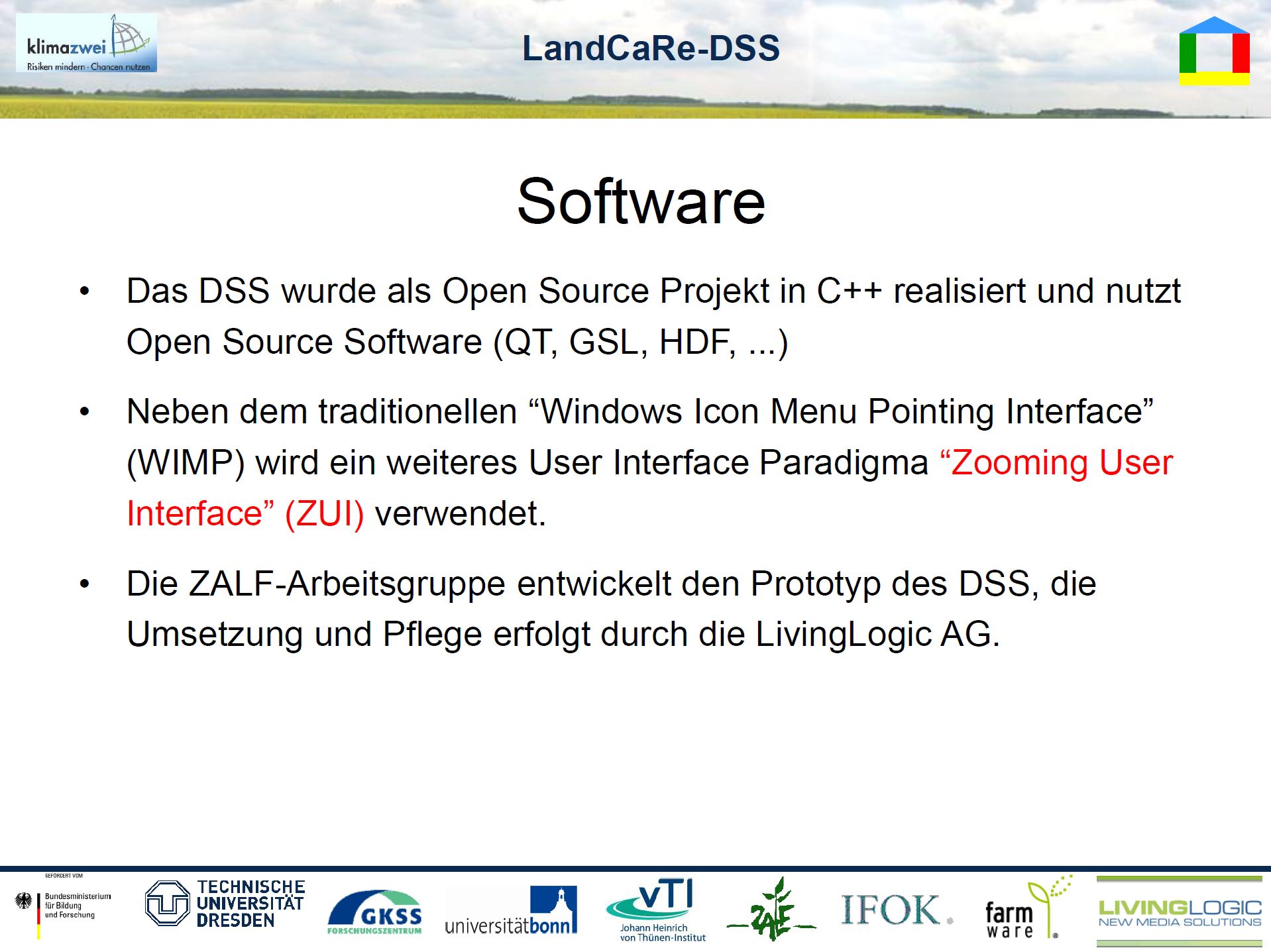 11/33 - LandCaRe-DSS - Software-Basis und Nutzer-Interface